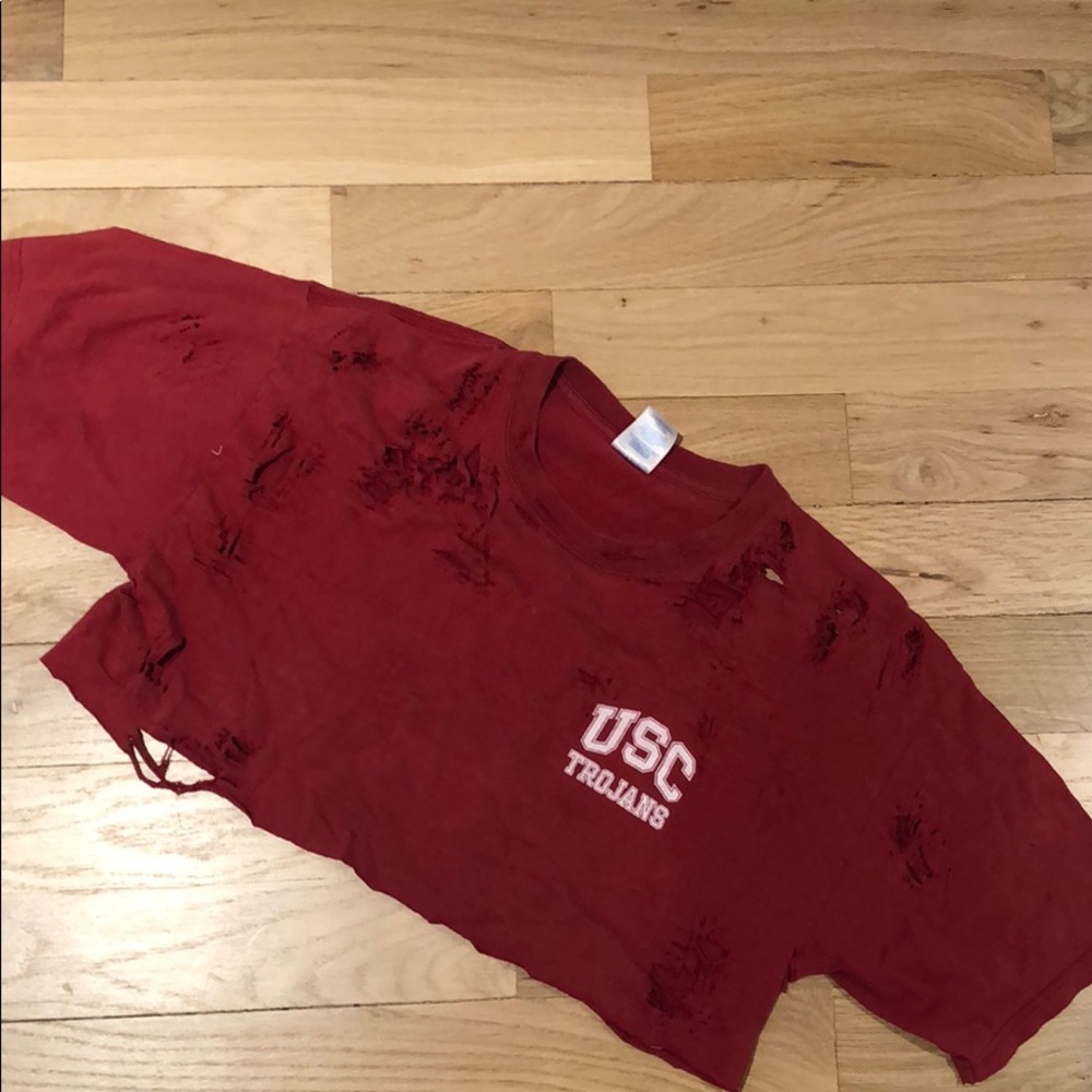 Distressed USC tshirt